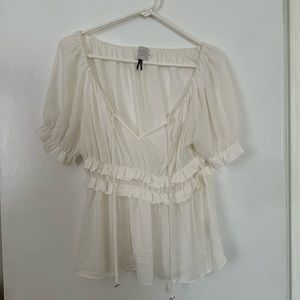 HD in Paris Cream Boho Peasant Blouse size 8